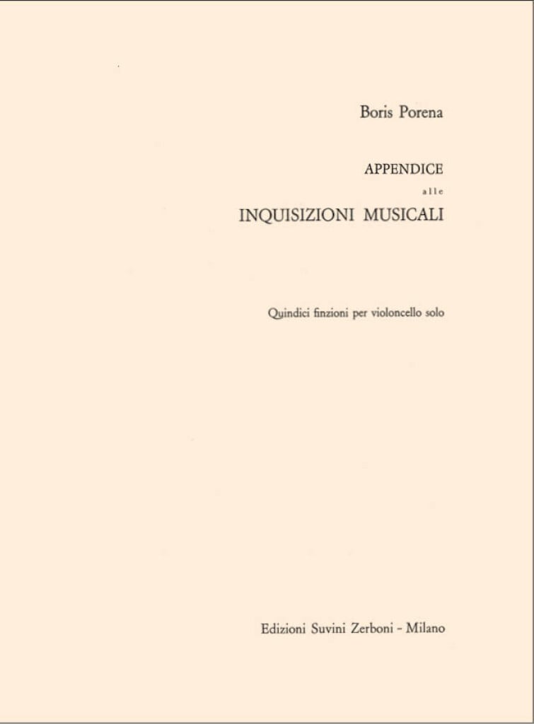 Appendice. Quindici Finzioni Per Violoncello Solo